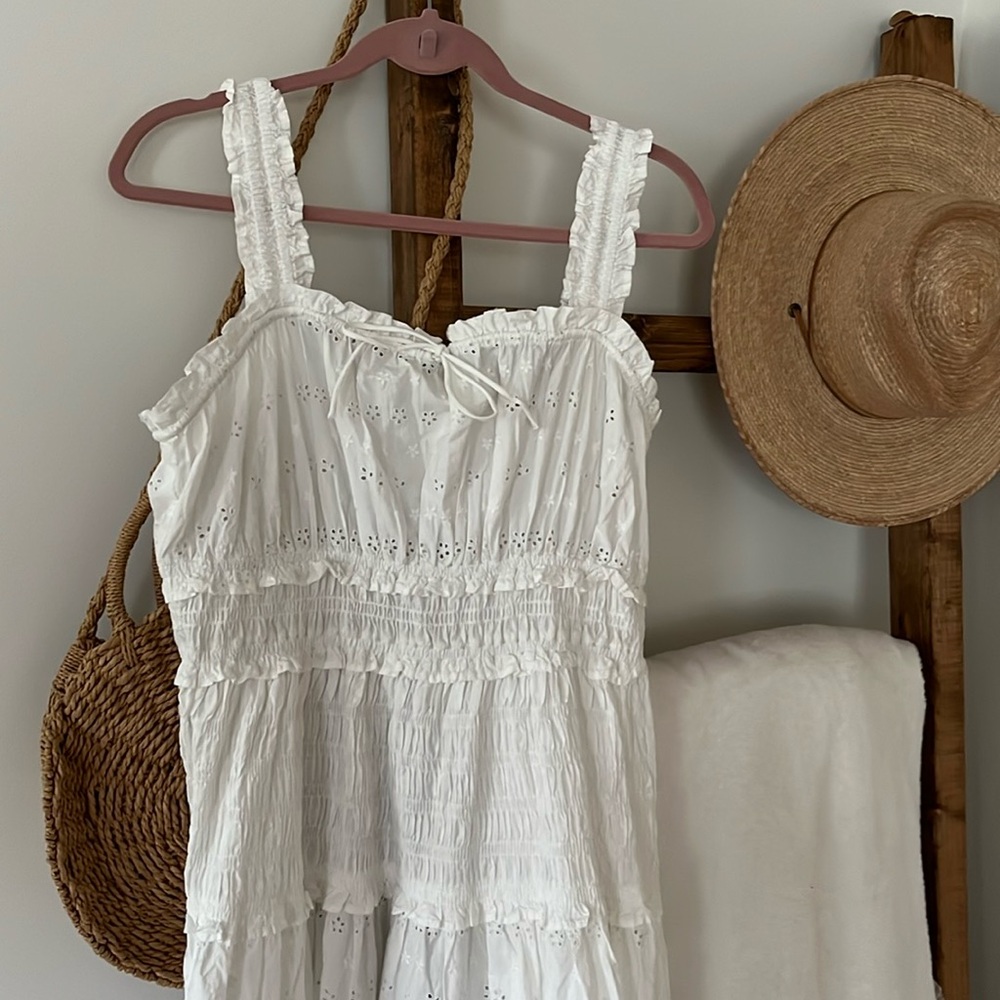 GAP × DÔEN White Eyelet Dress – Size Large - Picture 2 of 5